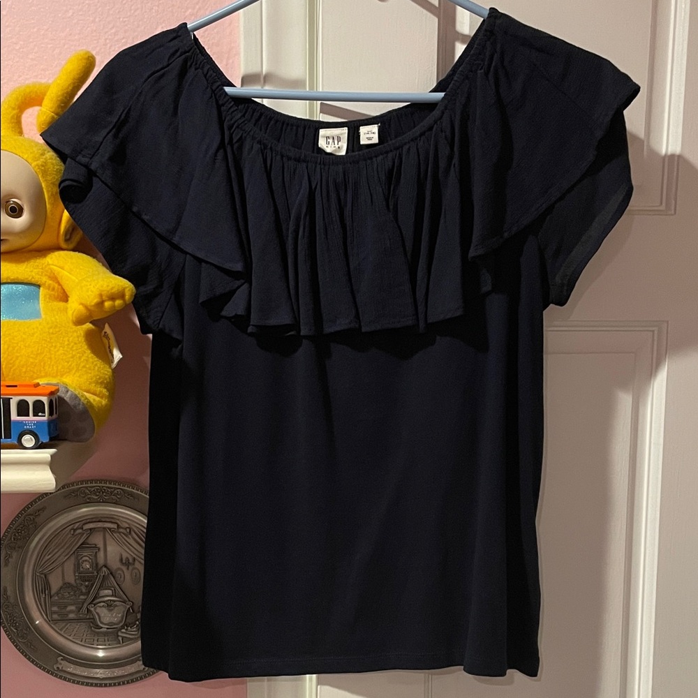 GAP Navy Kids Blouse with Ruffle Detail